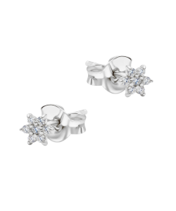 Blossom CZ Flower Silver Stud Earring STS-7132